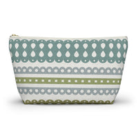 Ribbon Candy Accessory Pouch w T-bottom in Aqua